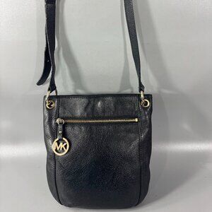 Michael Michael Kors Black Leather Slim Crossbody Bag